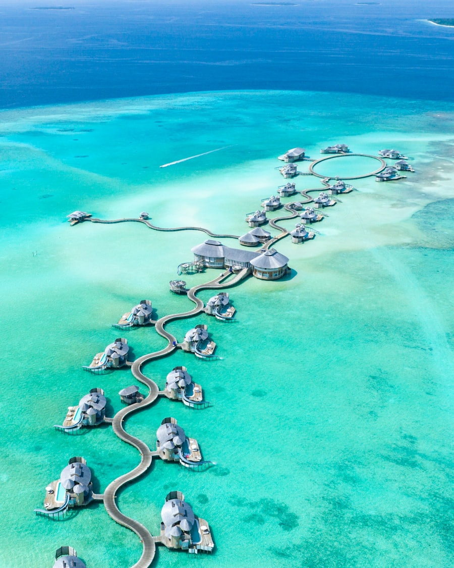 Maldives jetty over turquoise water